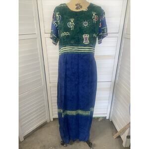 Simply Southwest By Mail Tunic Sheath Maxi Dress Native American Size Medium